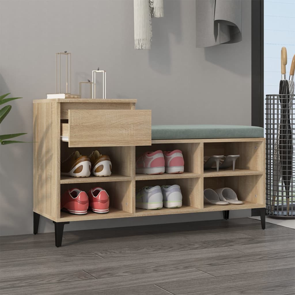 Scarpiera Rovere Sonoma 102x36x60 cm in Legno Multistrato