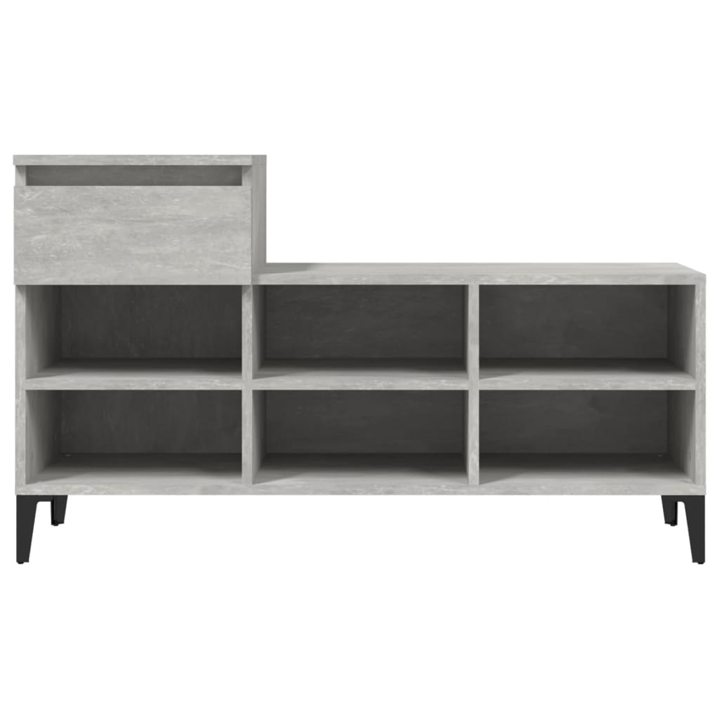 Scarpiera Grigio Cemento 102x36x60 cm in Legno Multistrato