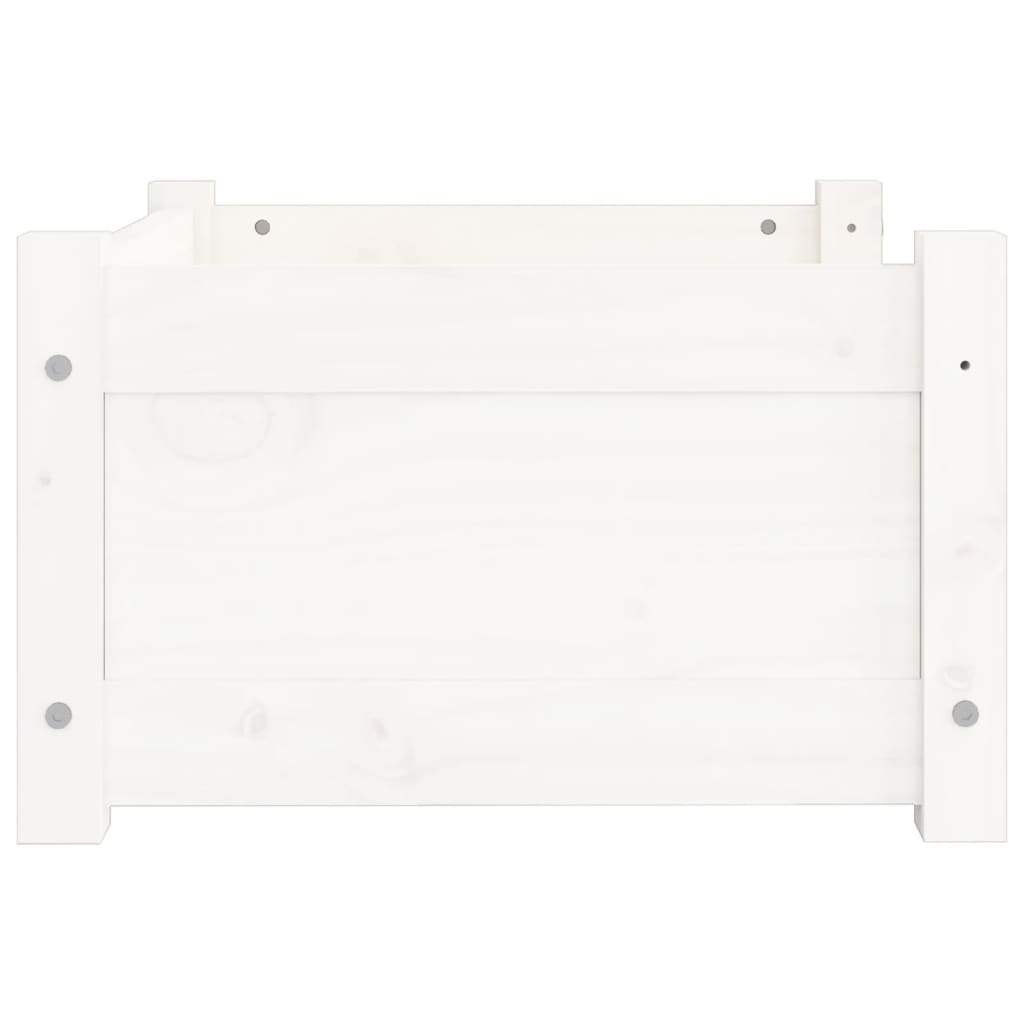 Letto per cani bianco 55,5x45,5x28 cm in legno di pino massiccio
