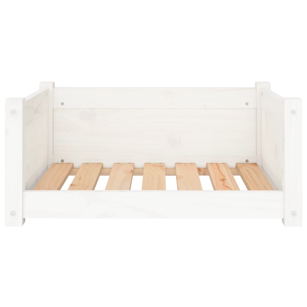 Letto per cani bianco 65,5x50,5x28 cm in legno di pino massiccio