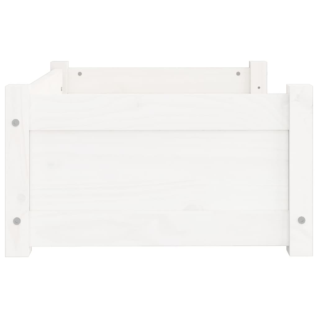 Letto per cani bianco 65,5x50,5x28 cm in legno di pino massiccio
