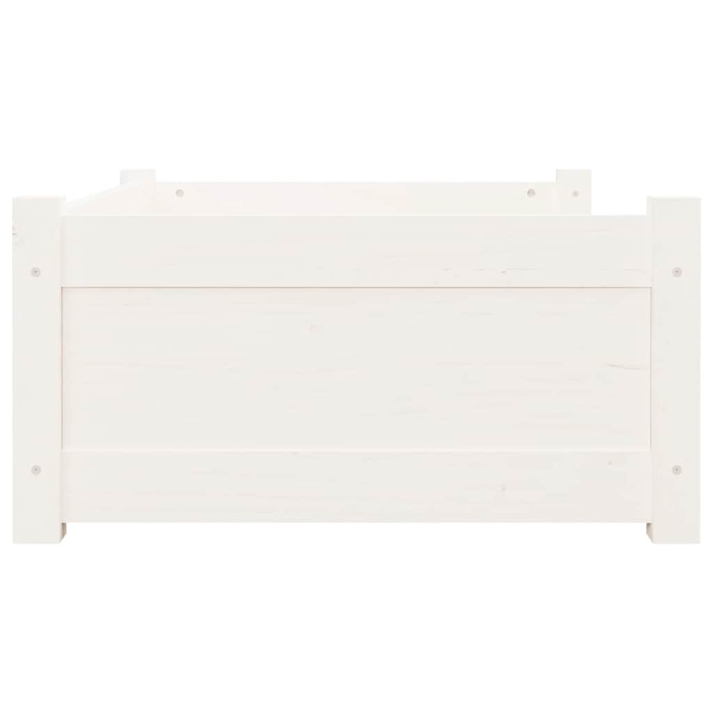 Cuccia per Cani Bianca 75,5x55,5x28cm in Legno Massello di Pino