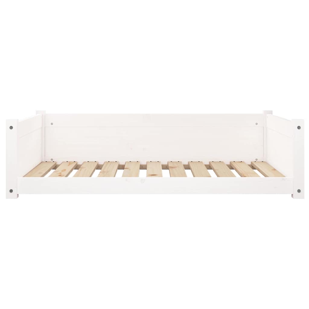 Cuccia per Cani Bianca 95,5x65,5x28cm in Legno Massello di Pino