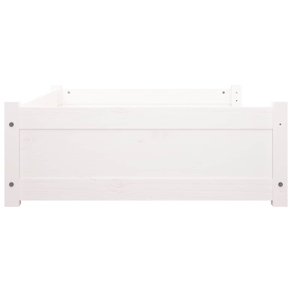 Cuccia per Cani Bianca 95,5x65,5x28cm in Legno Massello di Pino