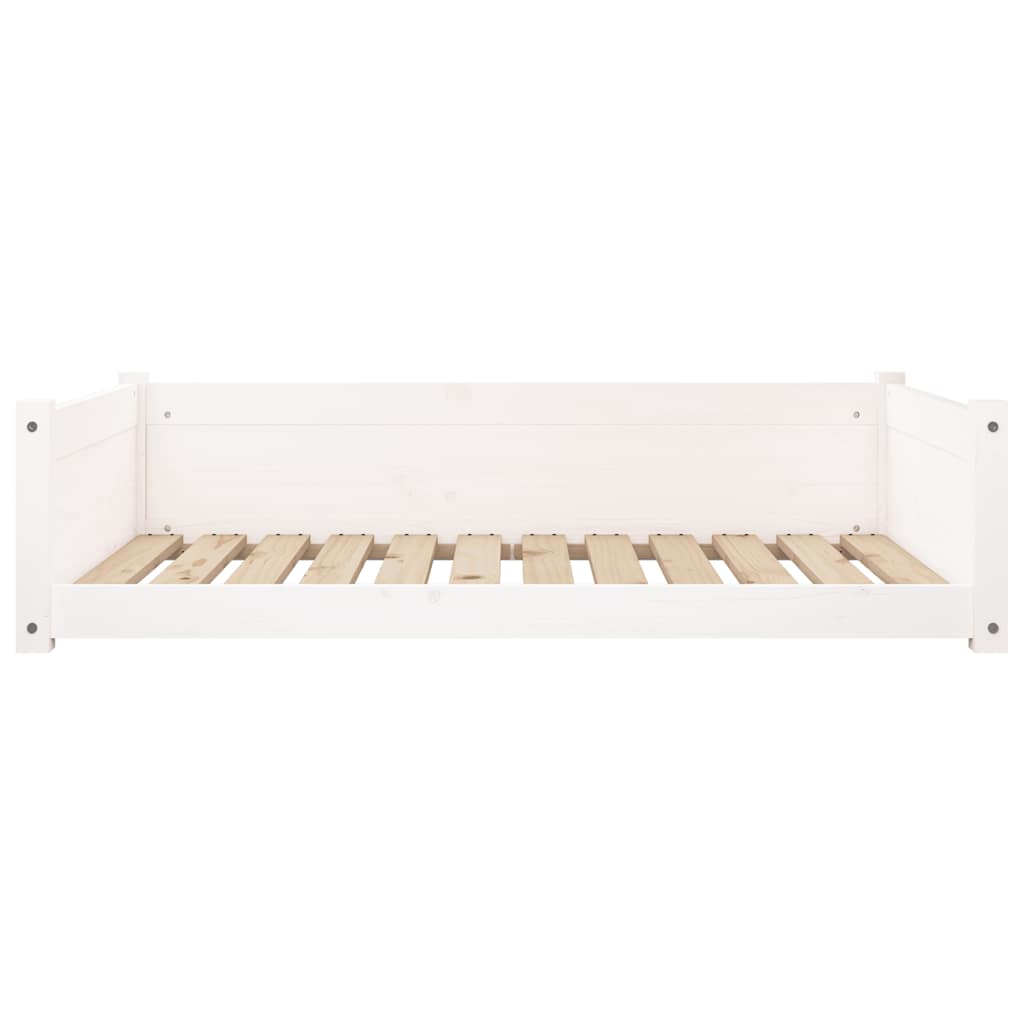 Cuccia per Cani Bianca 105,5x75,5x28 cm Legno Massello di Pino