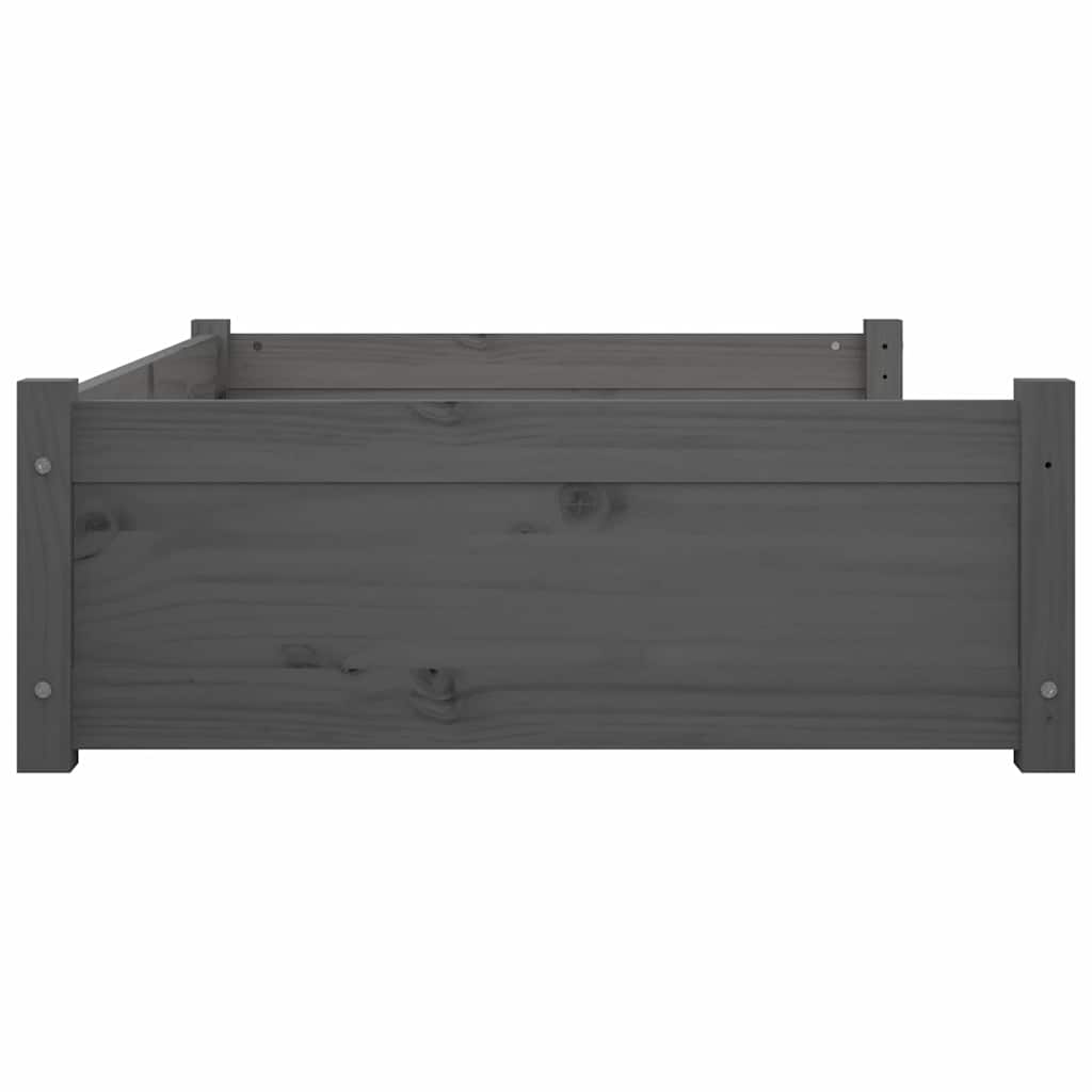 Cuccia per Cani Grigia 105,5x75,5x28 cm Legno Massello di Pino