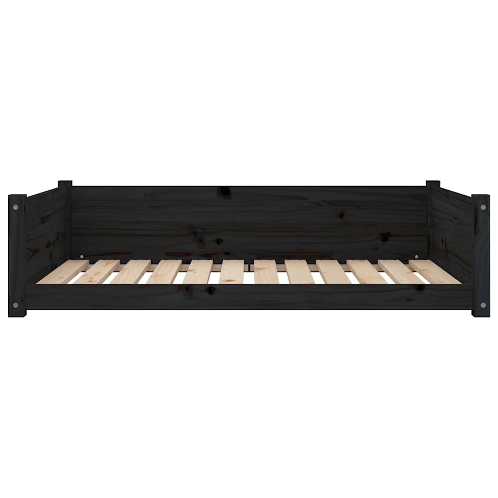 Cuccia per Cani Nera 105,5x75,5x28 cm Legno Massello di Pino