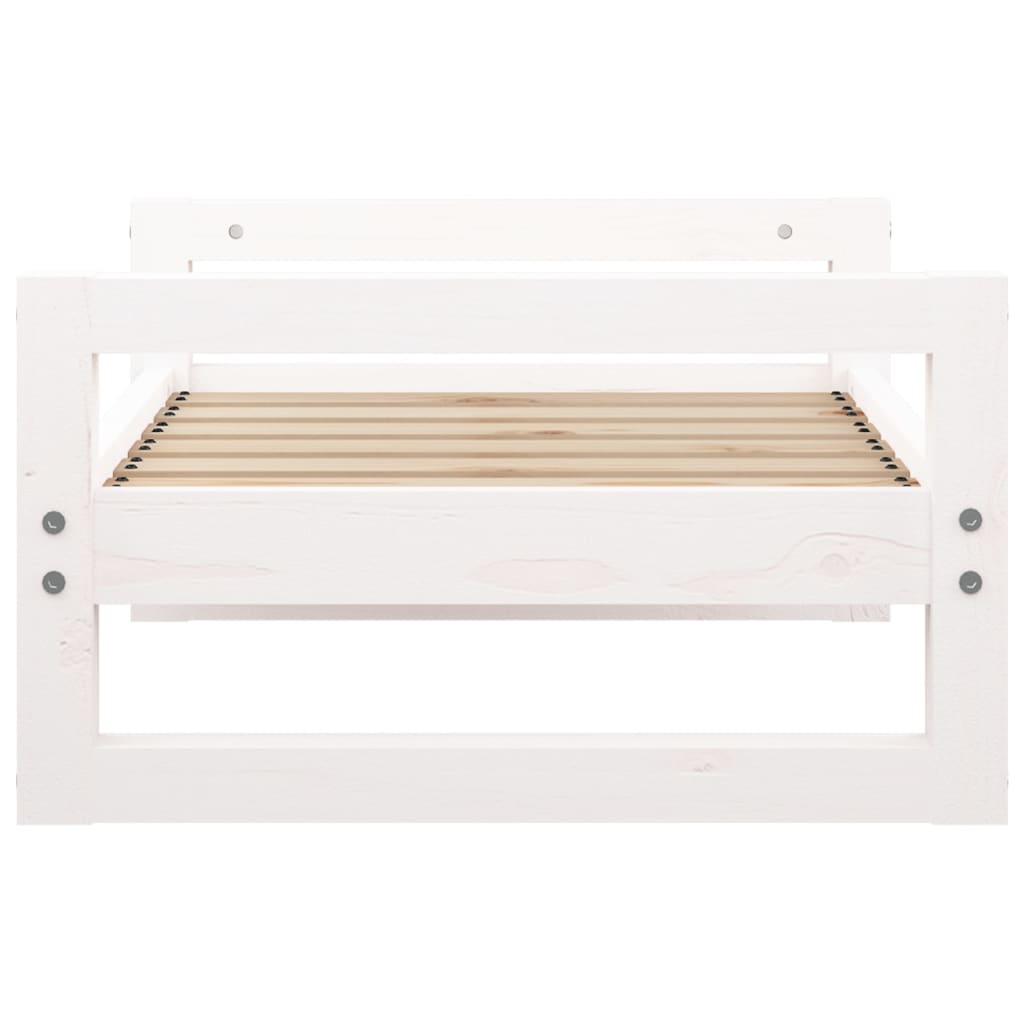 Cuccia per Cani Bianca 65,5x50,5x28cm in Legno Massello di Pino