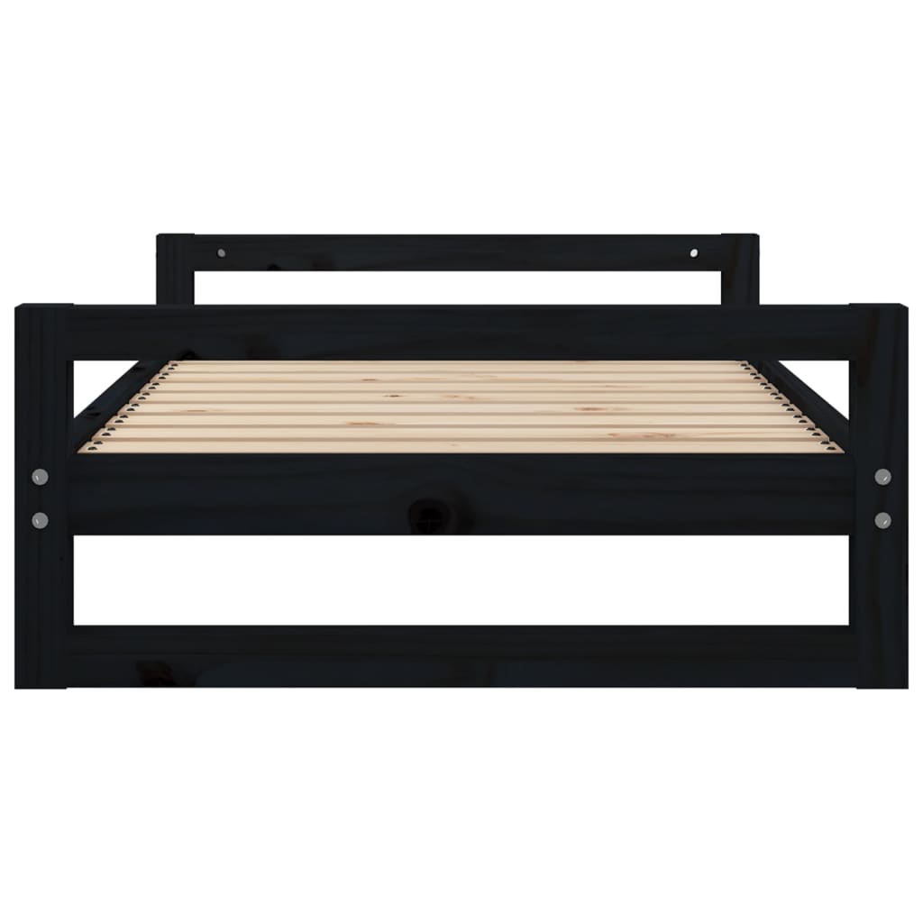 Cuccia per Cani Nera 95,5x65,5x28 cm in Legno Massello di Pino