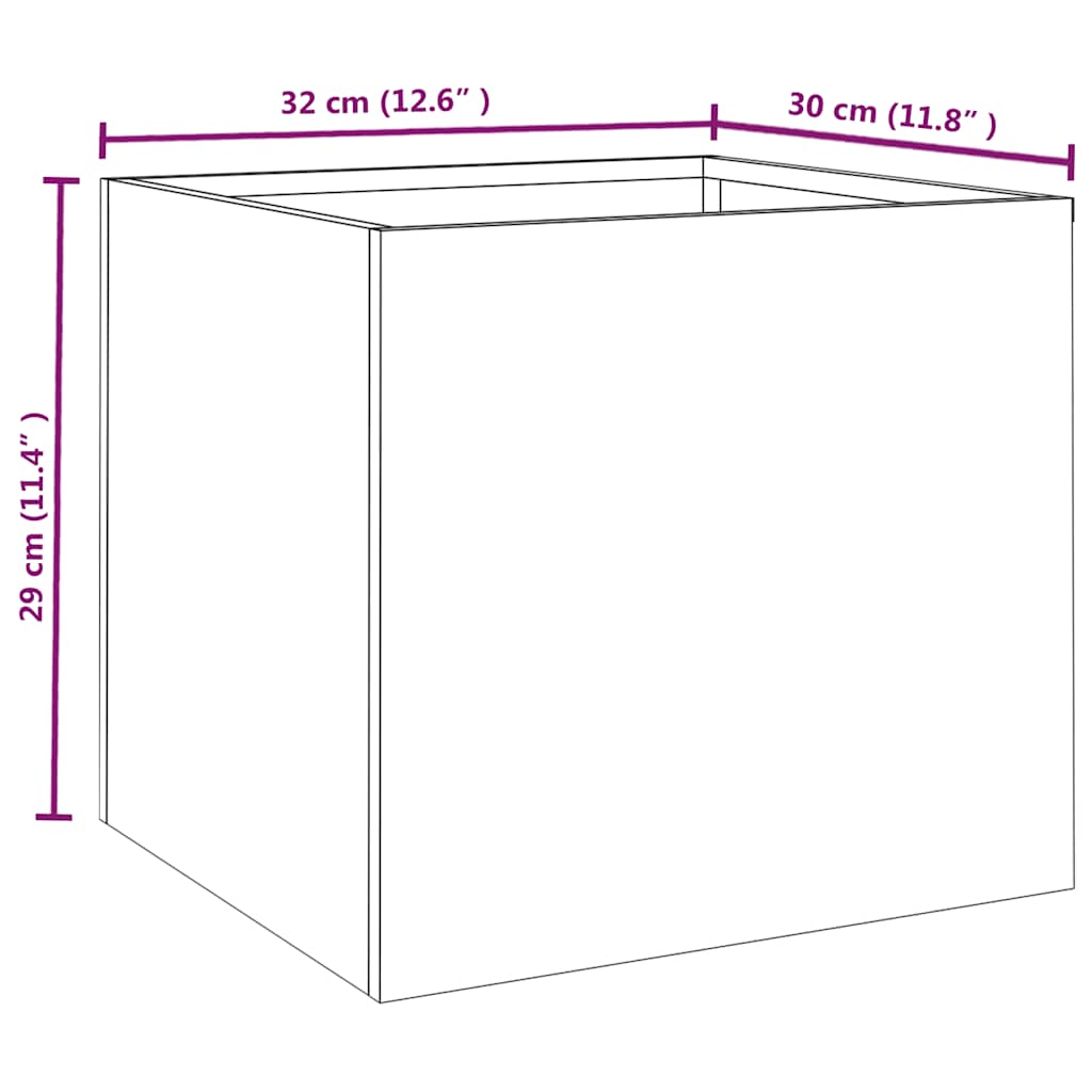 Fioriere 2 pz 32x30x29 cm Acciaio Corten