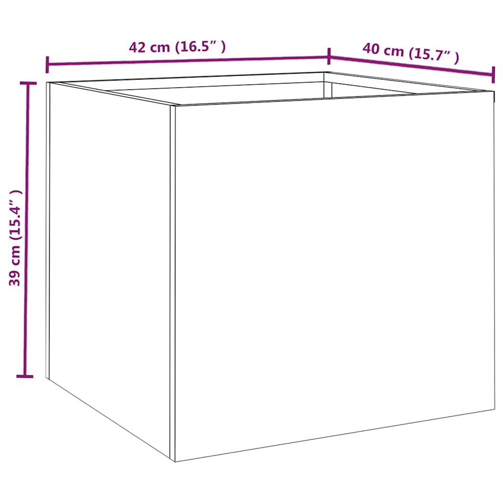 Fioriere 2 pz 42x40x39 cm Acciaio Corten
