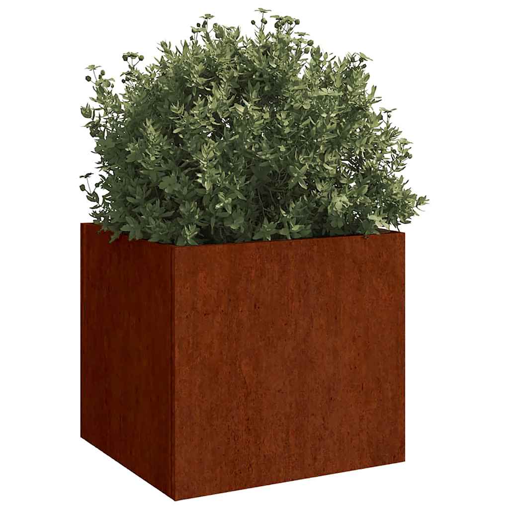 Fioriere 2 pz 42x40x39 cm Acciaio Corten