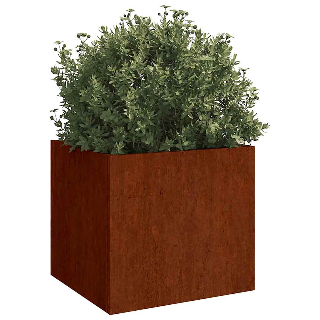 Fioriere 2 pz 49x47x46 cm Acciaio Corten