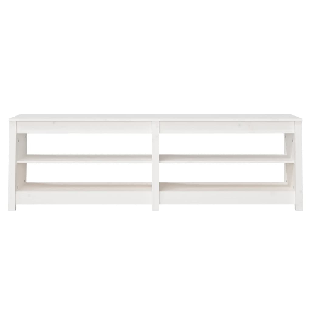 Scarpiera Bianca 160x36,5x50 cm in Legno Massello di Pino