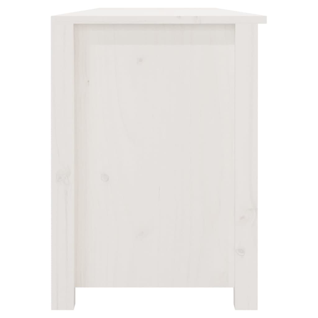 Scarpiera Bianca 160x36,5x50 cm in Legno Massello di Pino