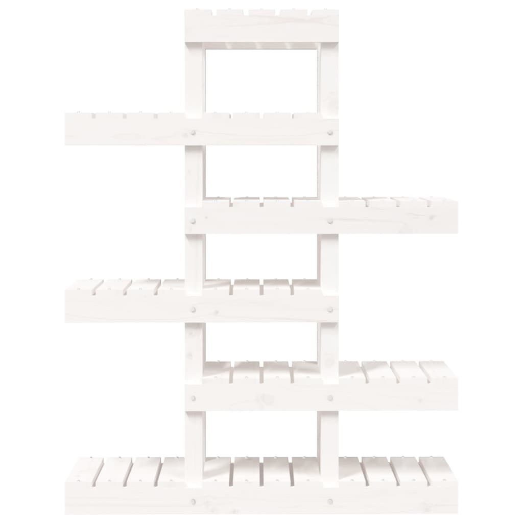 Supporto per Piante Bianco 85x25x109,5cm Legno Massello di Pino