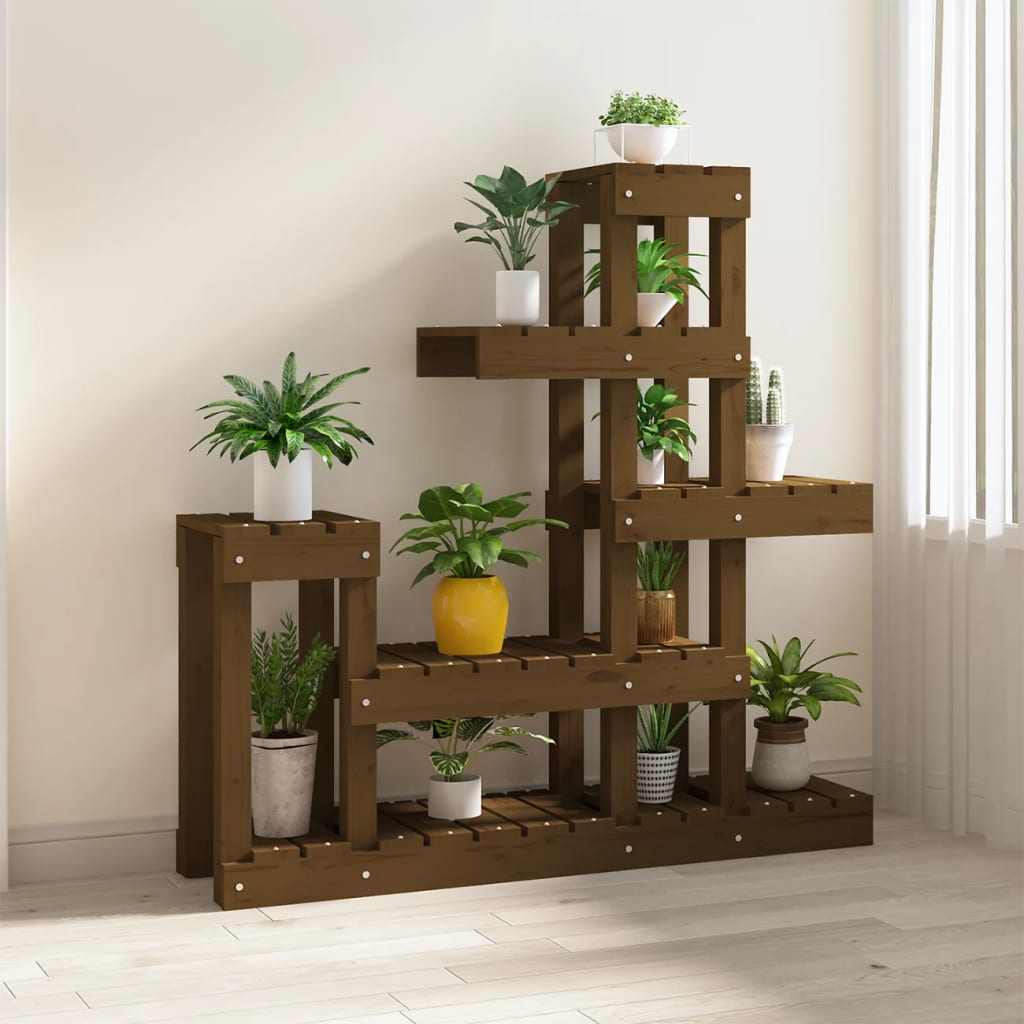 Supporto per Piante Ambra 92x25x97 cm Legno Massello di Pino