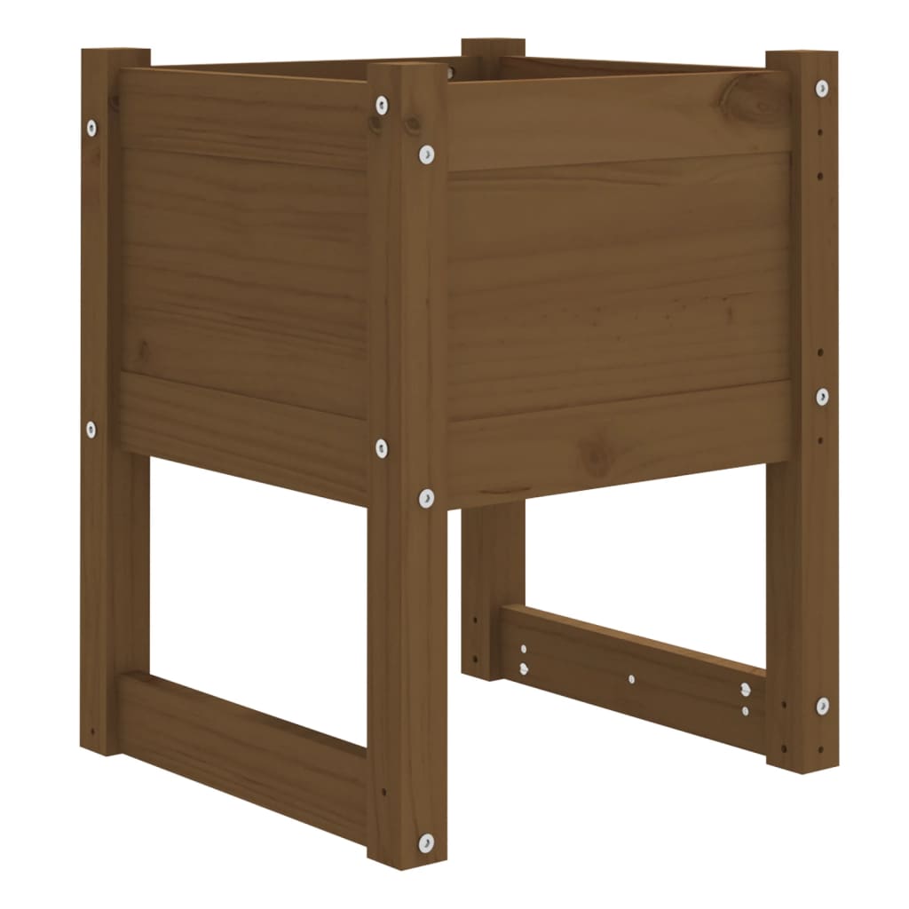 Fioriera Marrone Ambra 40x40x52,5 cm in Legno Massello di Pino