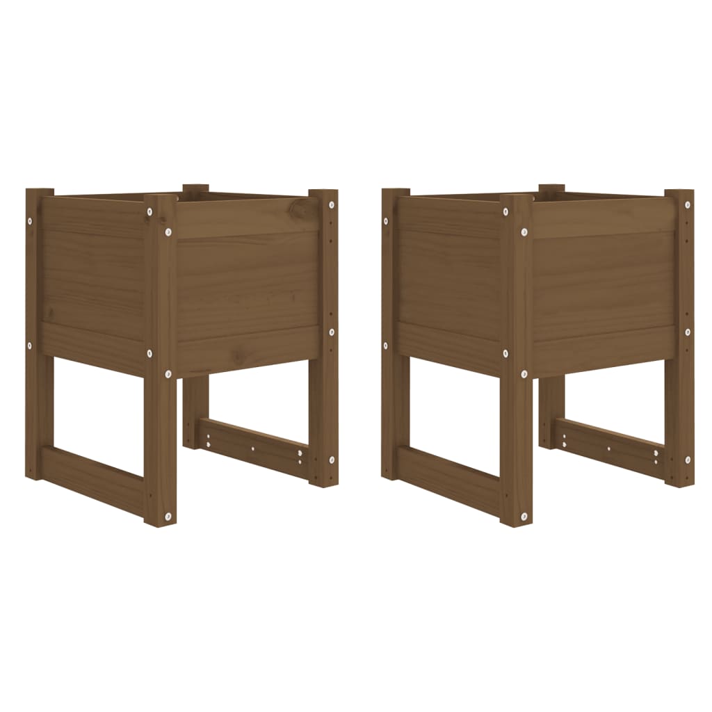 Fioriere 2 pz Ambra 40x40x52,5 cm in Legno Massello di Pino