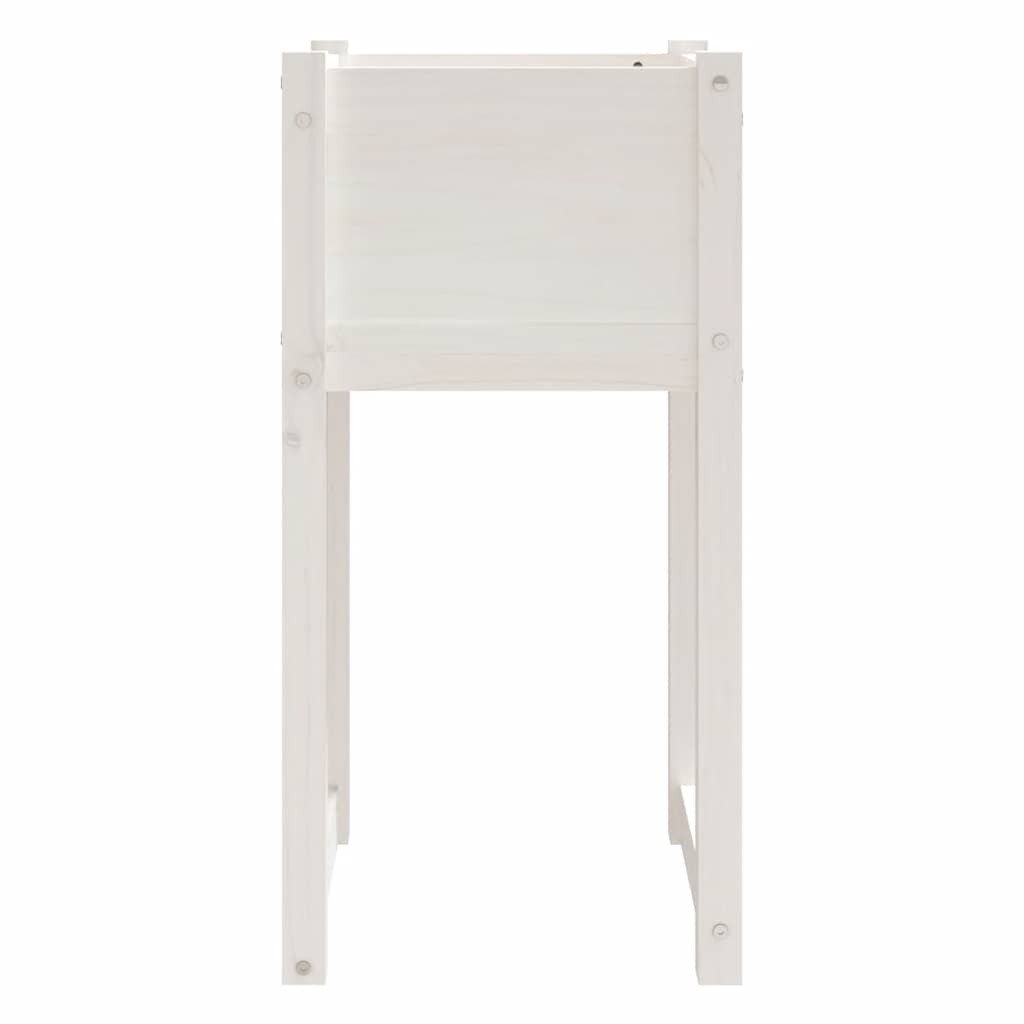 Fioriere 2 pz Bianche 40x40x81 cm in Legno Massello di Pino