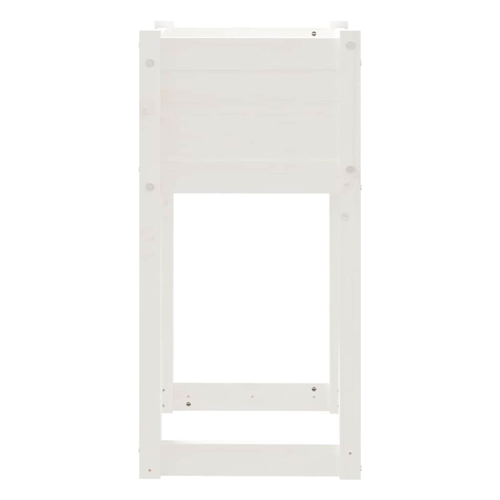 Fioriere 2 pz Bianche 40x40x81 cm in Legno Massello di Pino
