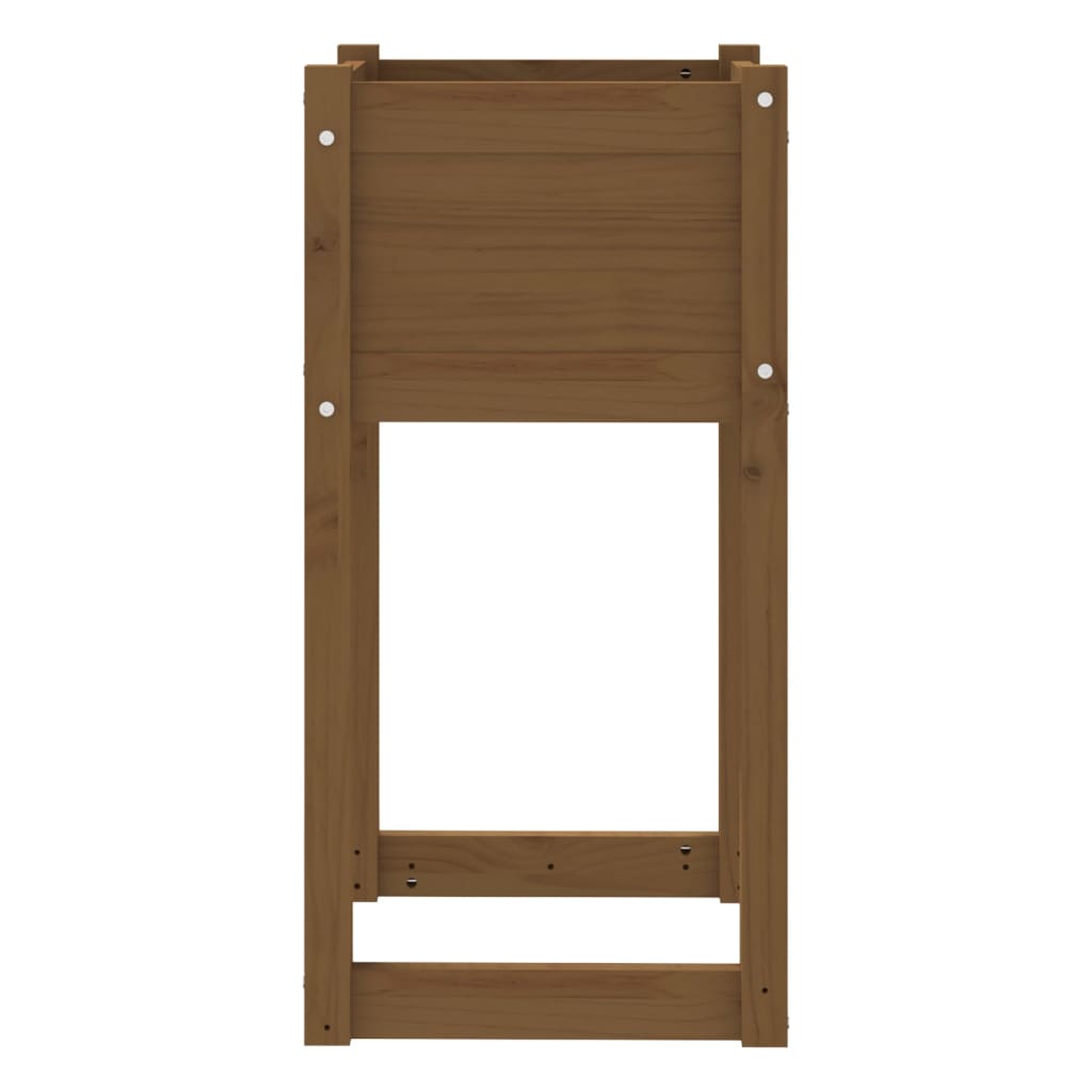 Fioriera Marrone Ambra 40x40x81 cm in Legno Massello di Pino