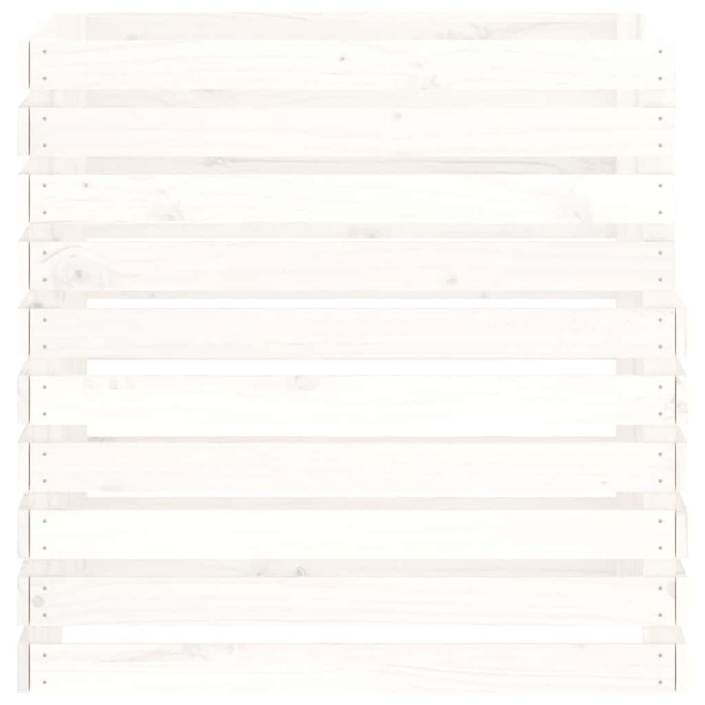 Compostiera Bianca 80x80x78 cm in Legno Massello di Pino