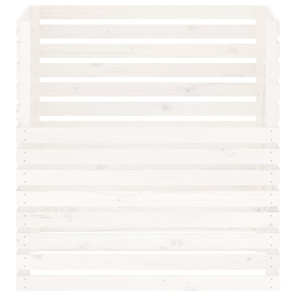 Compostiera Bianca 100x100x102 cm in Legno Massello di Pino