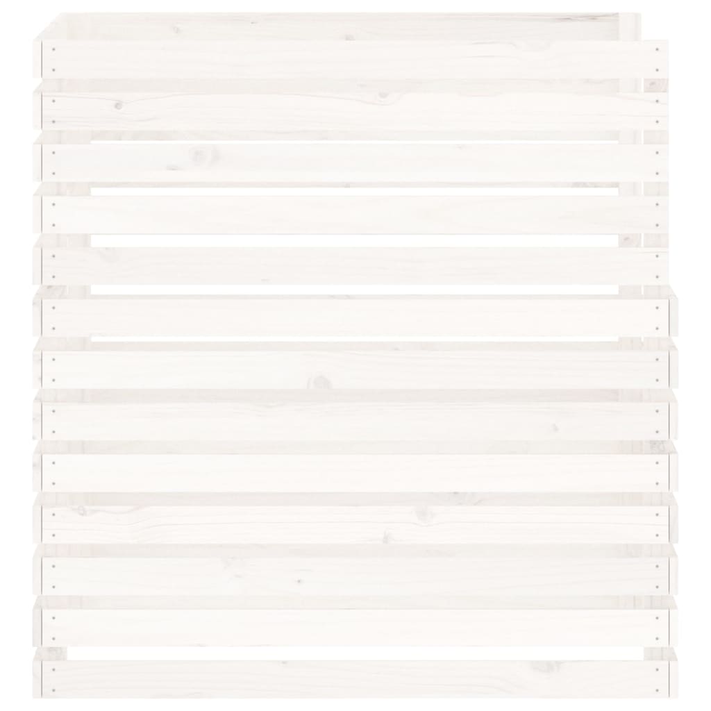 Compostiera Bianca 100x100x102 cm in Legno Massello di Pino