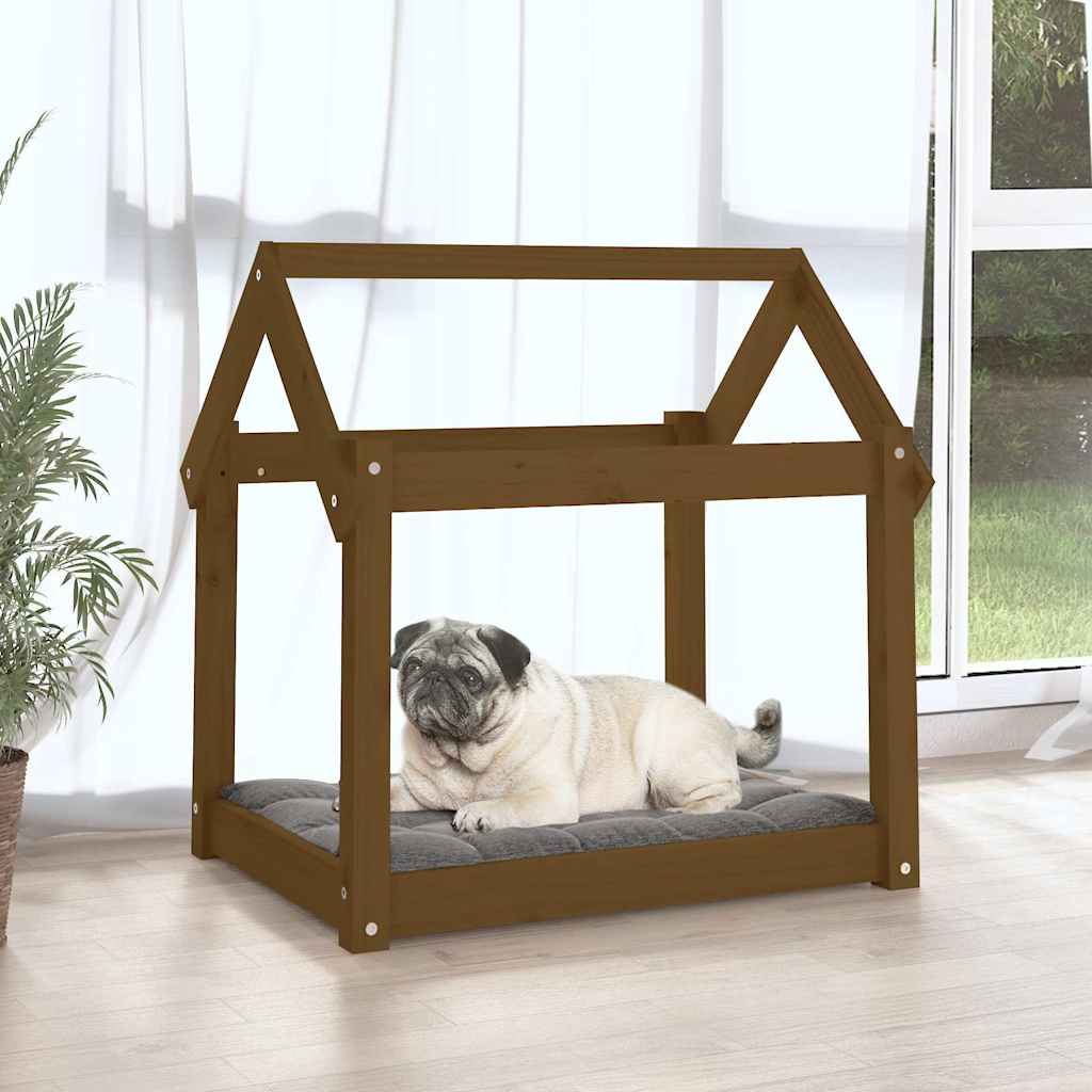 Cuccia per Cani Ambra 71x55x70 cm in Legno Massello di Pino