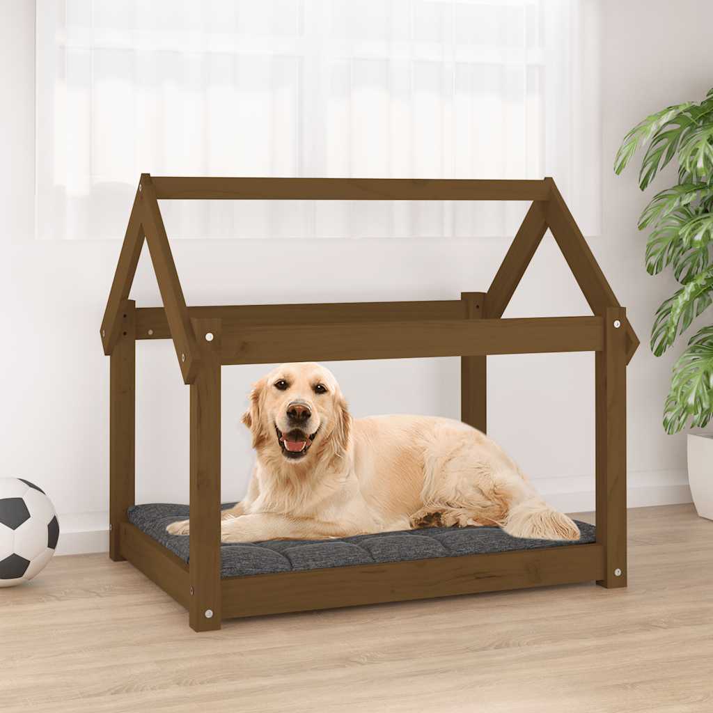 Cuccia per Cani Ambra 81x60x70 cm in Legno Massello di Pino