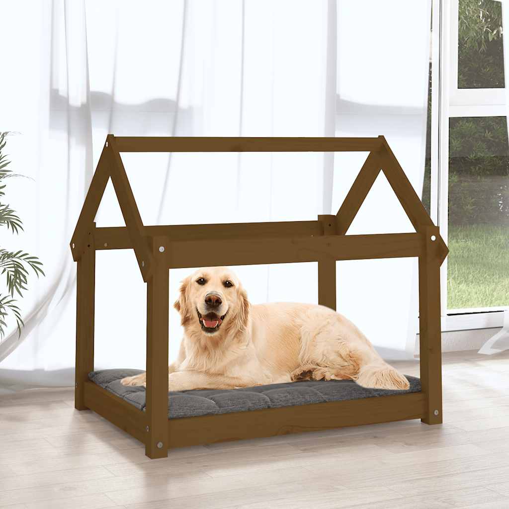 Cuccia per Cani Ambra 81x60x70 cm in Legno Massello di Pino