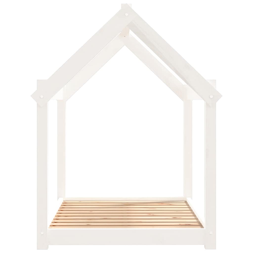 Cuccia per Cani Bianca 101x70x90 cm in Legno Massello di Pino