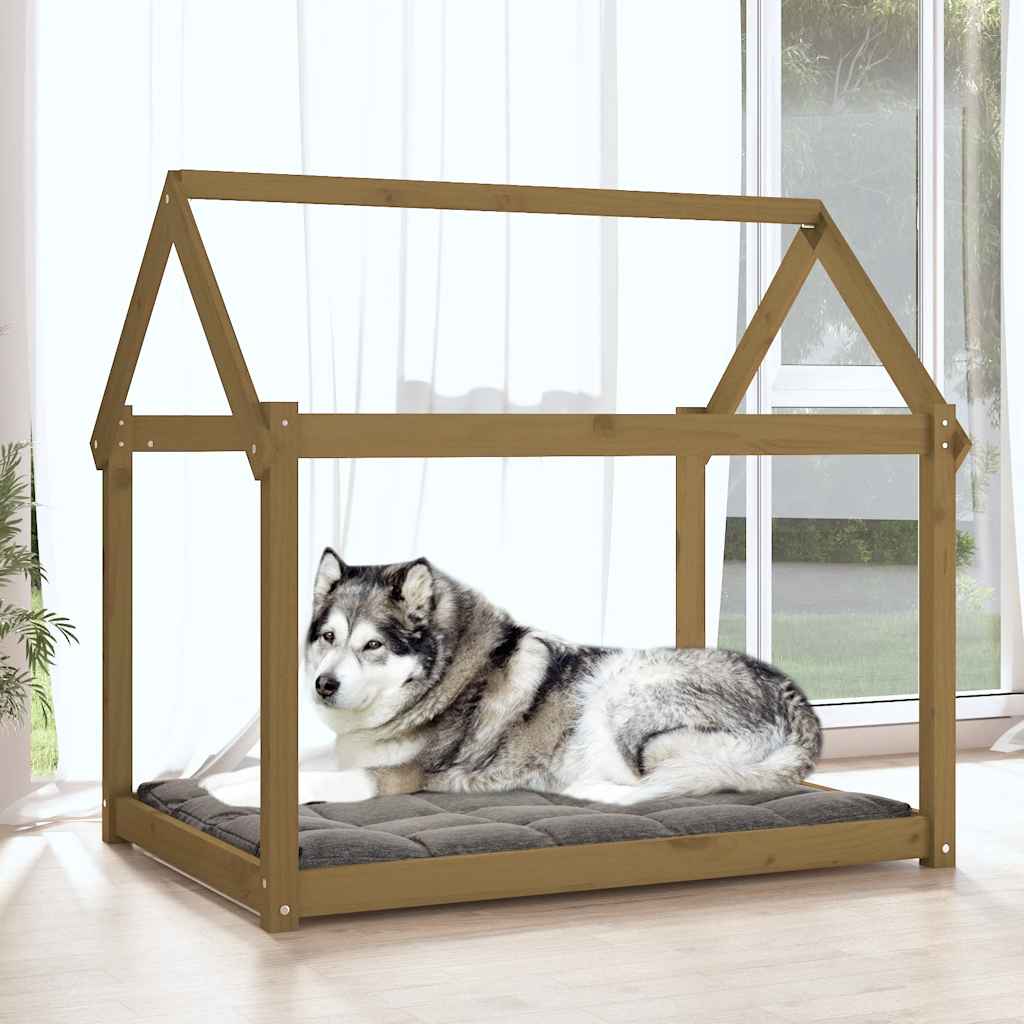 Cuccia per Cani Ambra 111x80x100 cm in Legno Massello di Pino