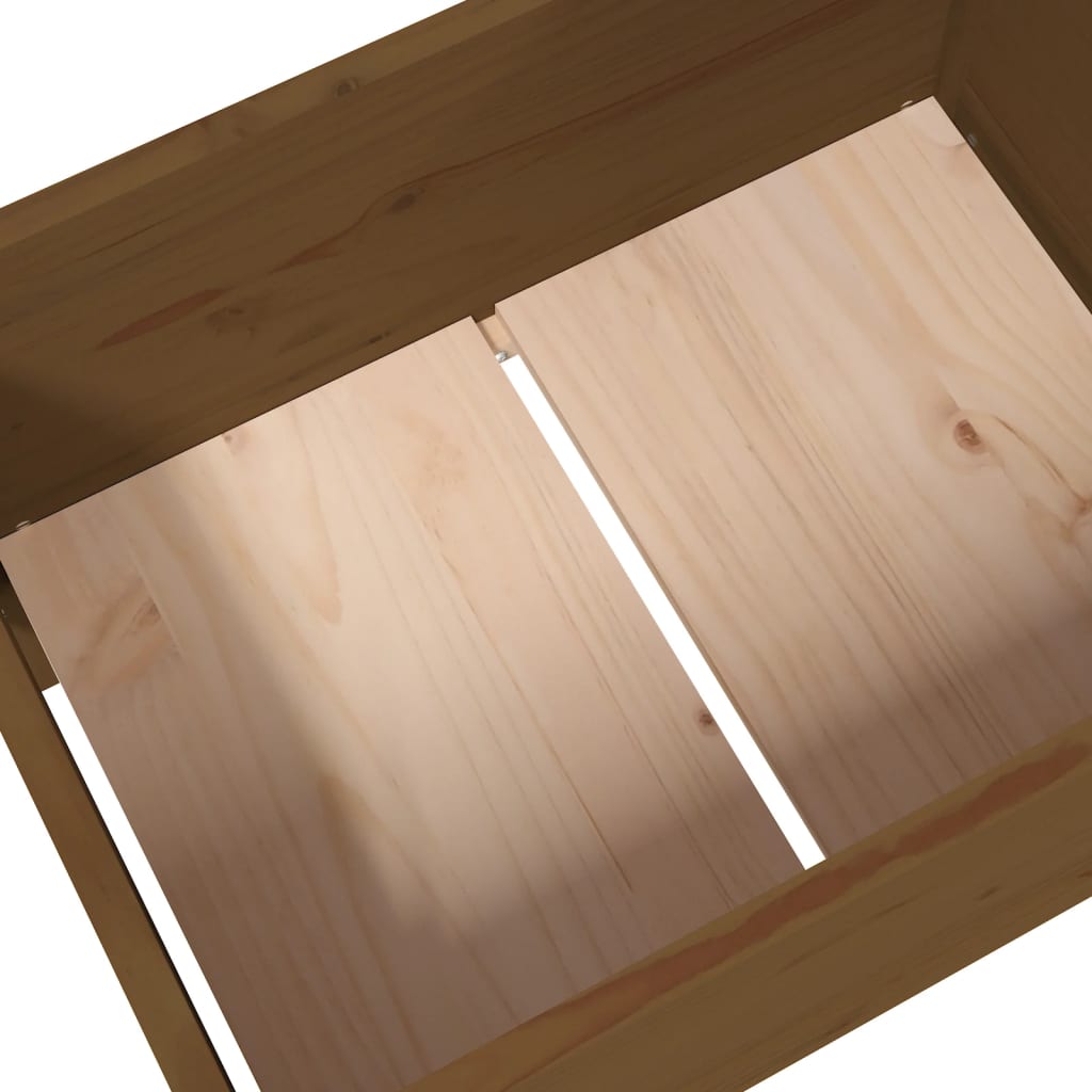 Fioriera Marrone Ambra 178,5x44x75 cm in Legno Massello di Pino