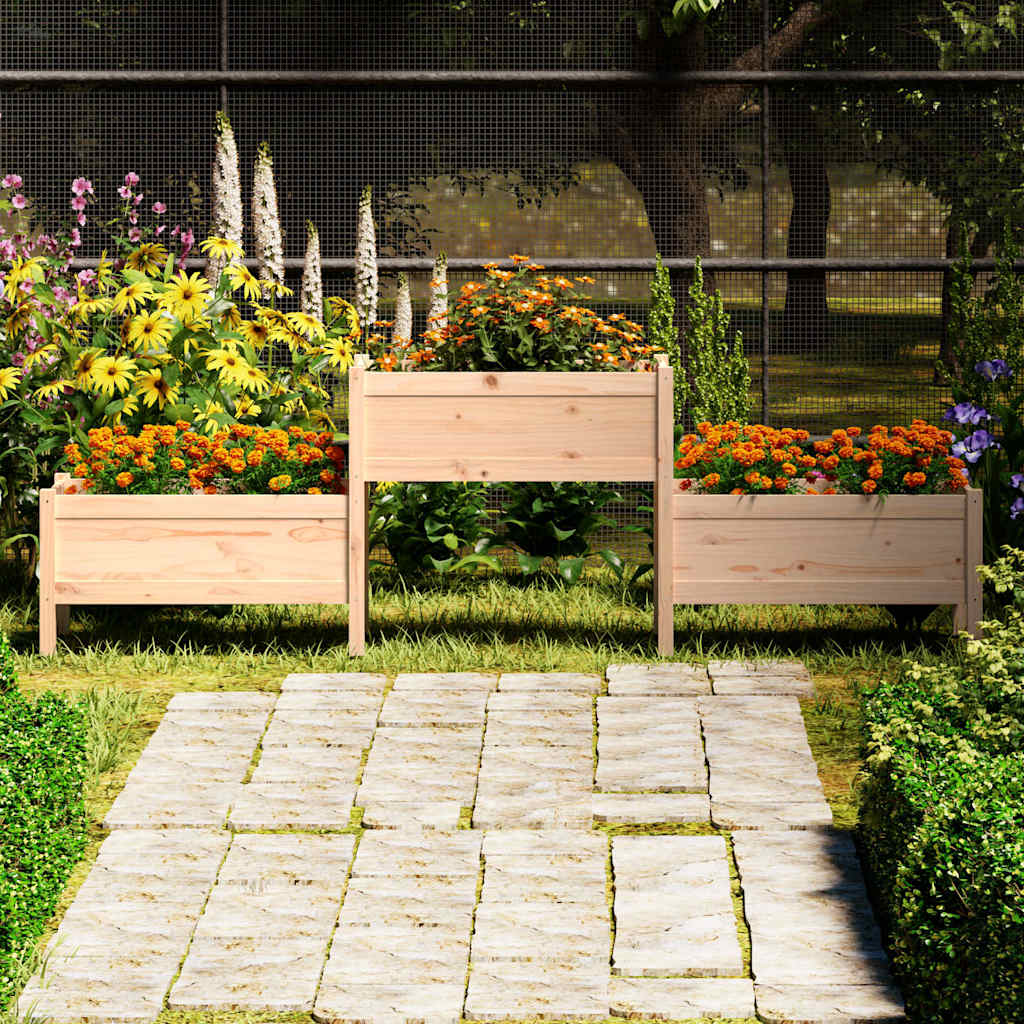 Fioriera 245,5x44x75 cm in Legno Massello di Pino