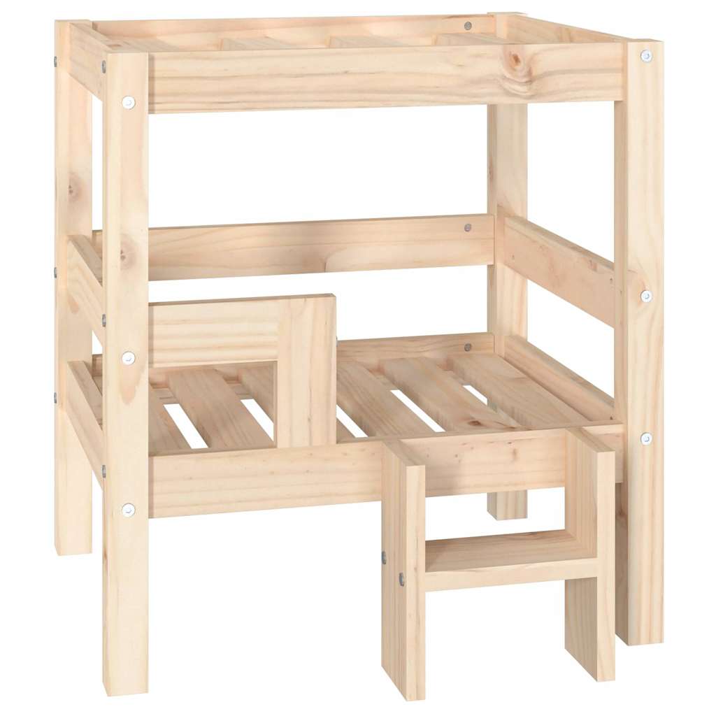 Cuccia per Cani 55,5x53,5x60 cm in Legno Massello di Pino