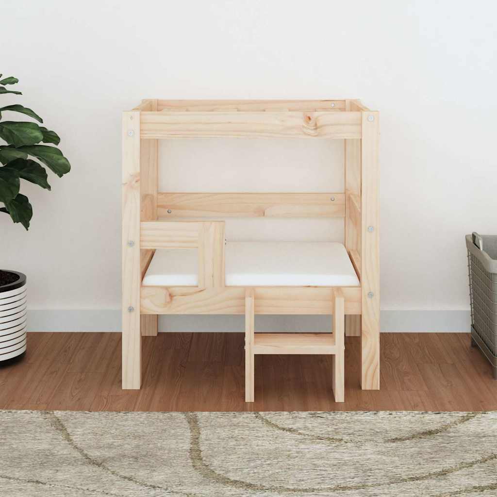 Cuccia per Cani 55,5x53,5x60 cm in Legno Massello di Pino