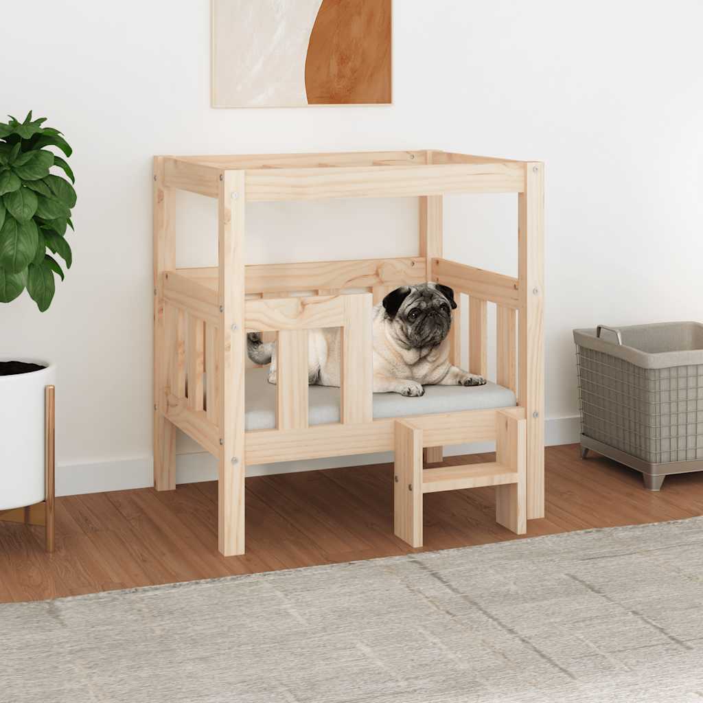 Cuccia per Cani 65,5x50,5x70 cm in Legno Massello di Pino