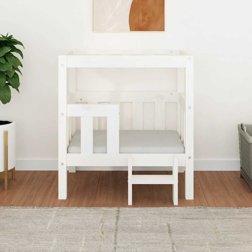 Cuccia per Cani Bianco 65,5x50,5x70 cm in Legno Massello di Pino