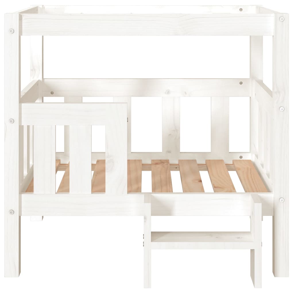 Cuccia per Cani Bianco 75,5x63,5x70cm in Legno Massello di Pino