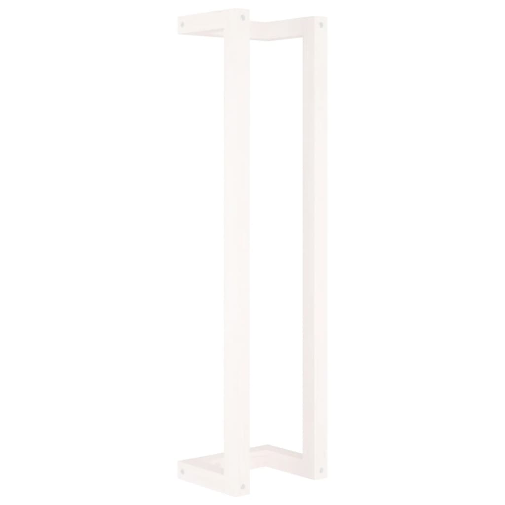 Portasciugamani Bianco 23x18x90 cm in Legno Massello di Pino