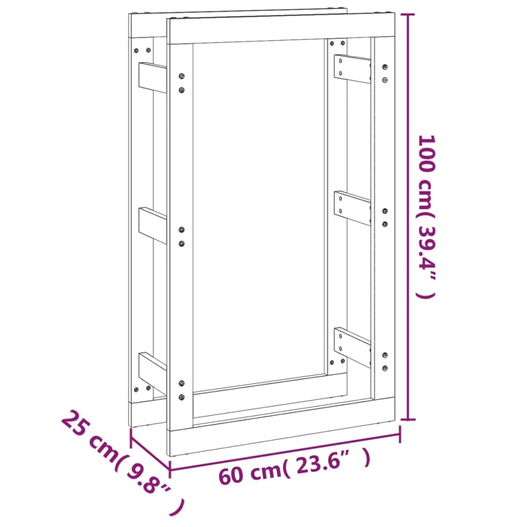 Portalegna Marrone Ambra 60x25x100 cm in Legno Massello di Pino