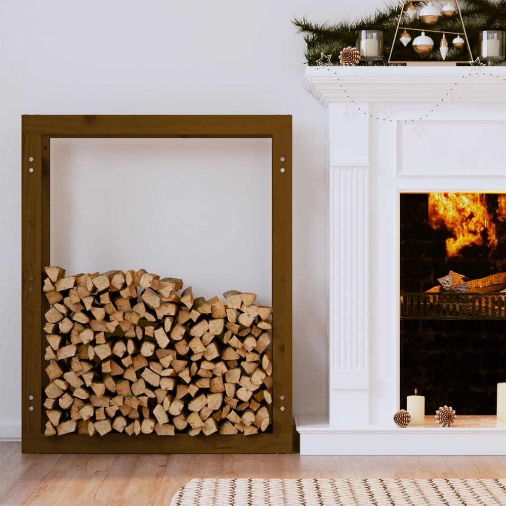   Portalegna Marrone Ambra 80x25x100cm in Legno Massello di Pino