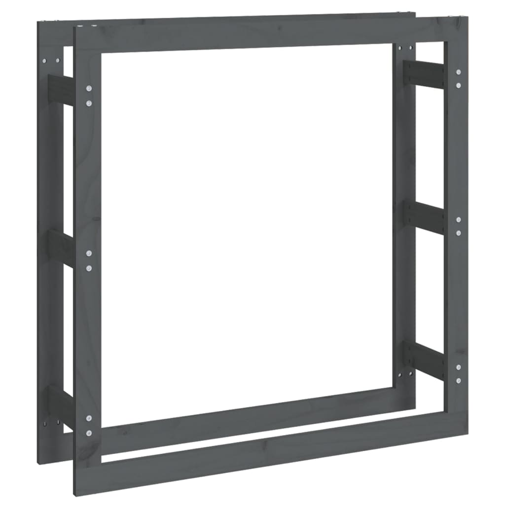 Portalegna Grigio 100x25x100 cm in Legno Massello di Pino