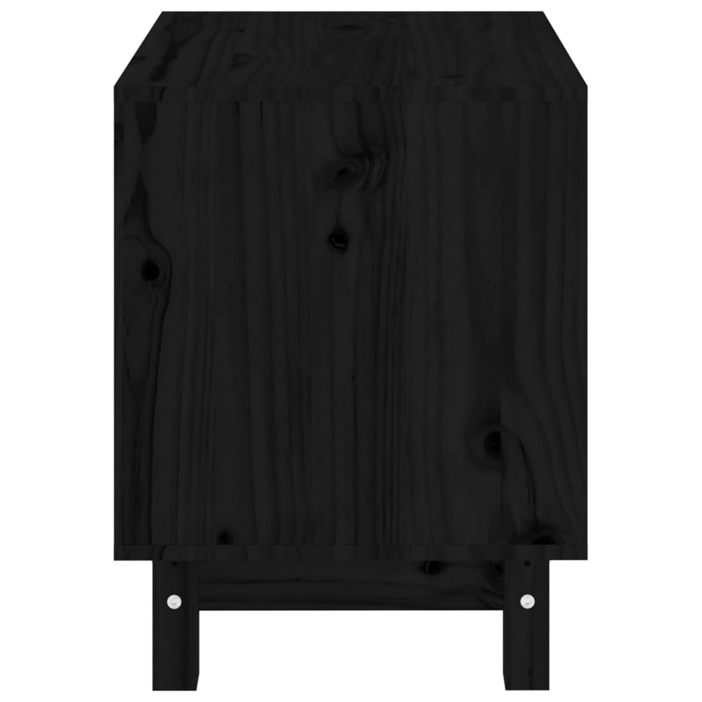 Casetta per Cani Nero 50x40x52 cm in Legno Massello di Pino