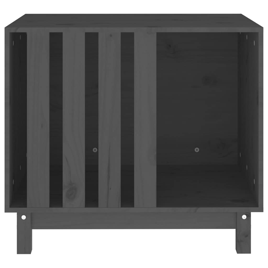 Casetta per Cani grigio 70x50x62 cm in Legno Massello di Pino