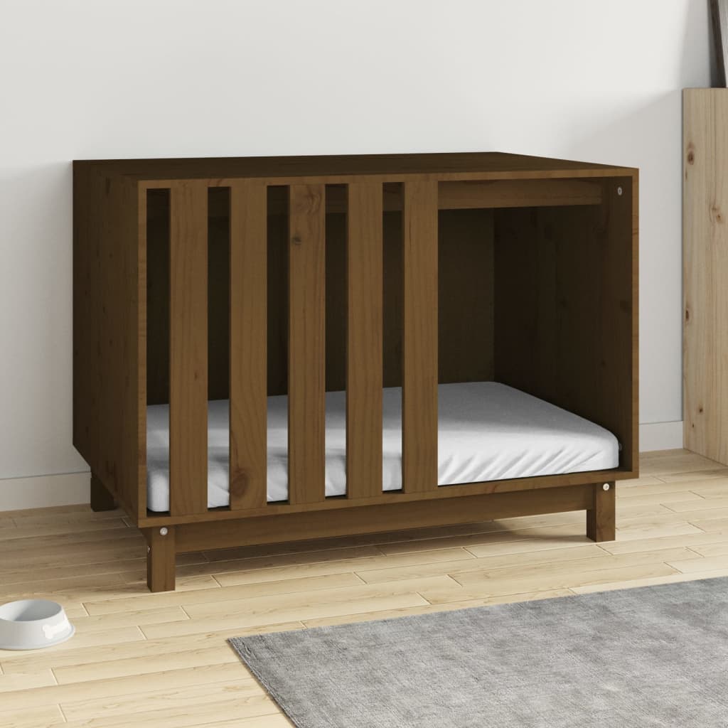 Casetta per Cani Ambra 90x60x67 cm in Legno Massello di Pino