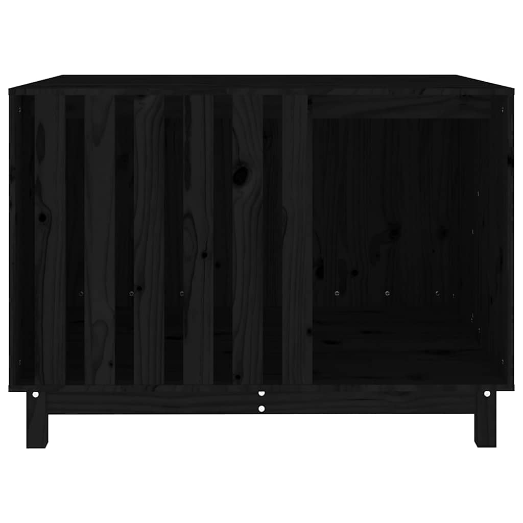 Casetta per Cani Nera 100x70x72 cm in Legno Massello di Pino