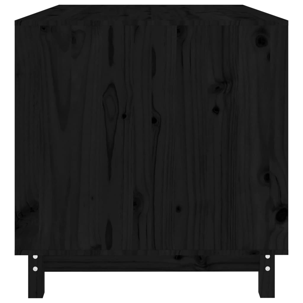 Casetta per Cani Nera 100x70x72 cm in Legno Massello di Pino